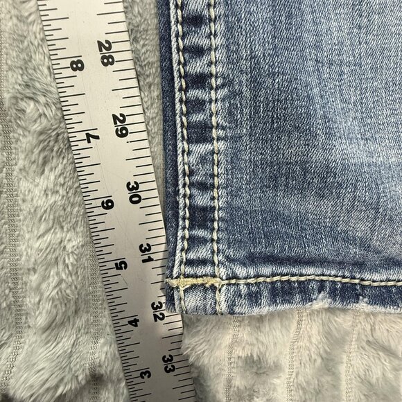 Miss Me Jeans Womens 33 Blue Mid Rise Boot Boho Embroidered Pockets Y2K Denim - Picture 7 of 12